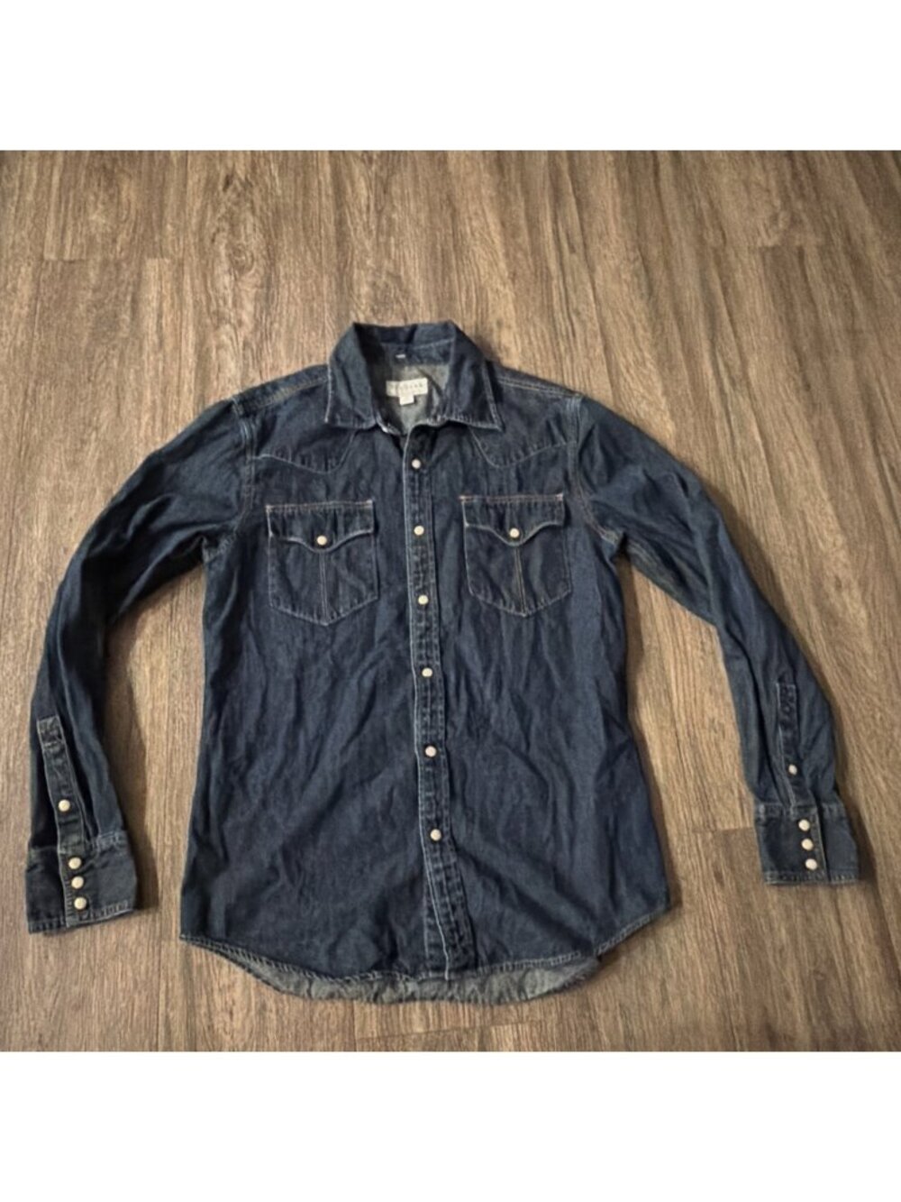 Tecovas Men’s Medium Denim Long Sleeve Pearl Snap Shirt Size Small